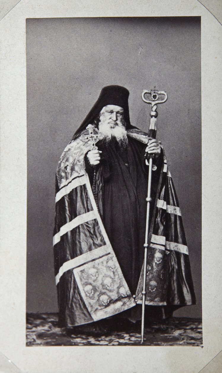 Makarios, Erzbischof des St. Panteleimon-Klosters auf dem Berg Athos, Griechenland, 1870er von Unbekannt