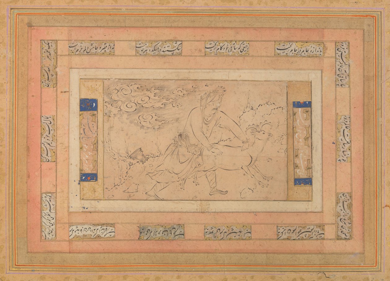 Mann mit einem Widder, Folio aus dem Bellini-Album, ca. 1600 von Unbekannt