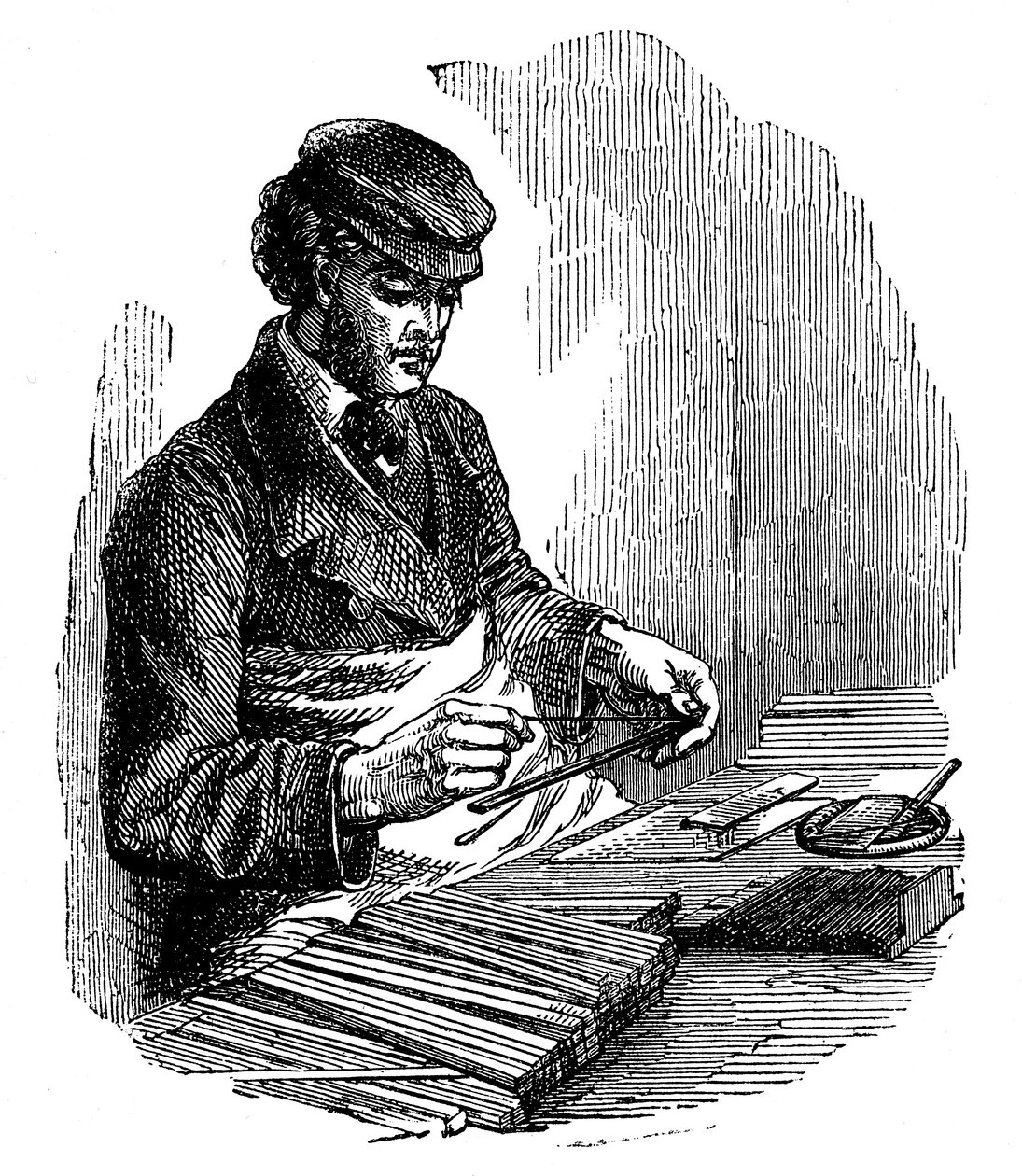 Bleistiftherstellung, 1872 von Unbekannt