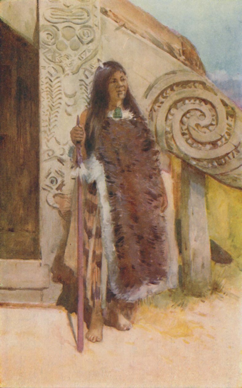 Maori in traditioneller Kleidung, 1924 von Unbekannt