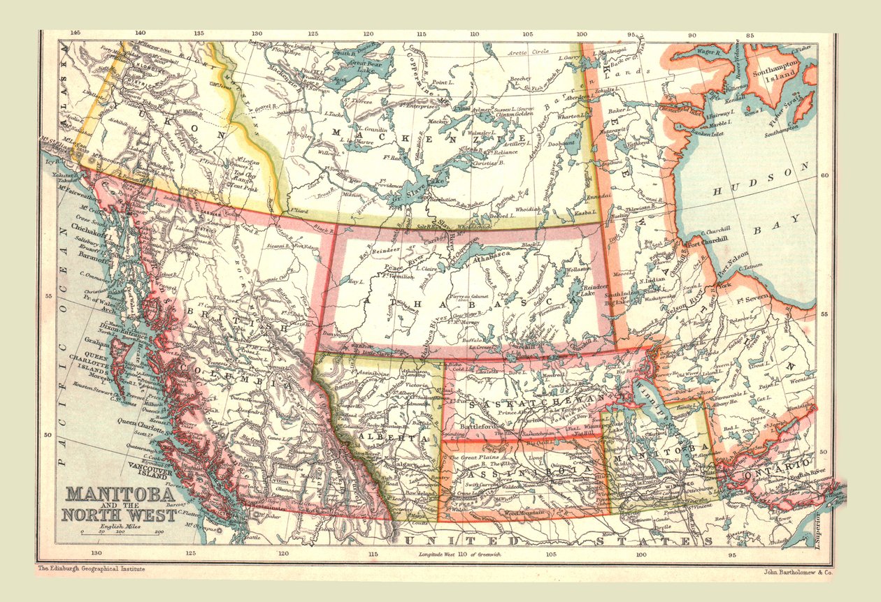 Karte von Manitoba und dem Nordwesten, 1902 von Unbekannt
