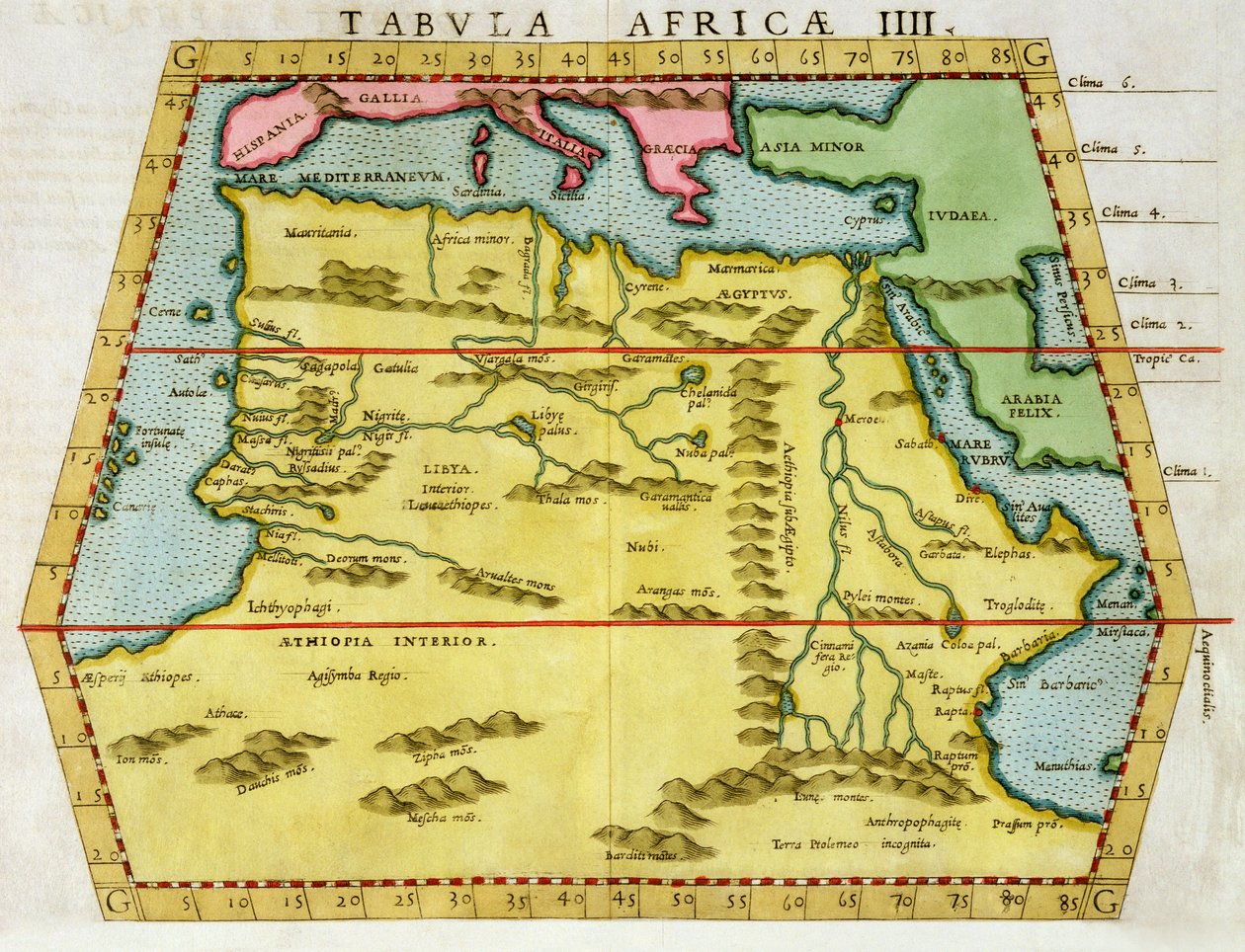 Karte von Nordafrika, um 1580 von Unbekannt