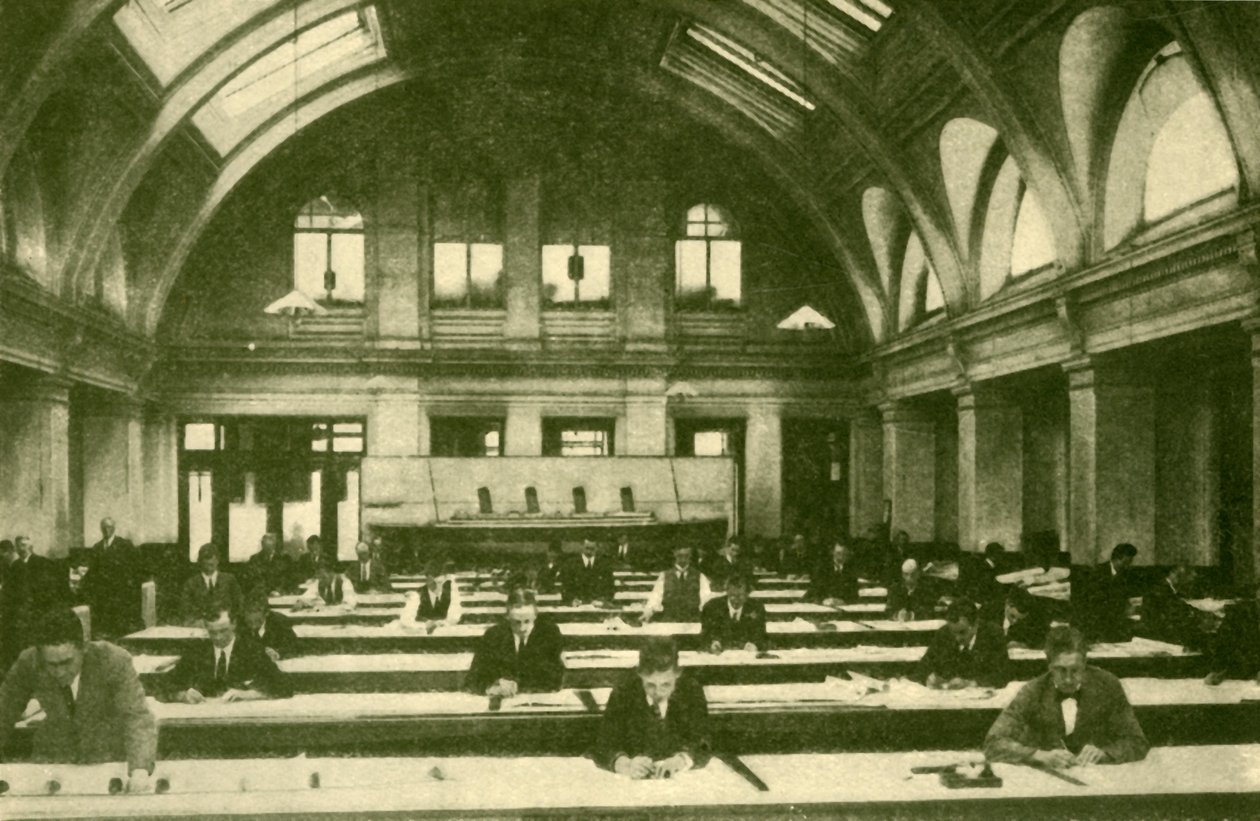 Zeichenbüro von Harland & Wolff, Belfast, ca. 1930 von Unbekannt