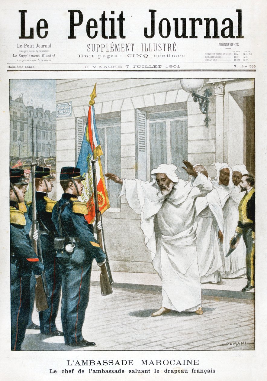 Marokkanische Botschaft, Der Hauptbotschafter grüßt die französische Flagge (1901) von Unbekannt