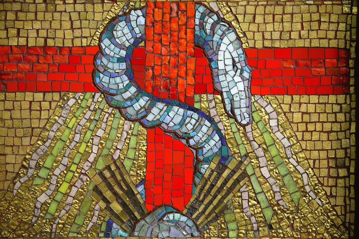 Mosaik. Saint Blaise Kirche. Die Schlange Vichy Frankreich von Unbekannt