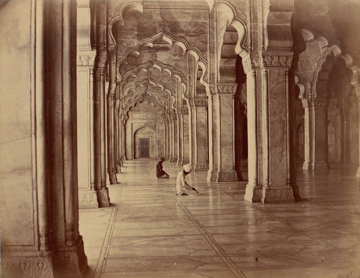Moti Masjid: Perlenmoschee im Inneren des Forts Agra von Unbekannt