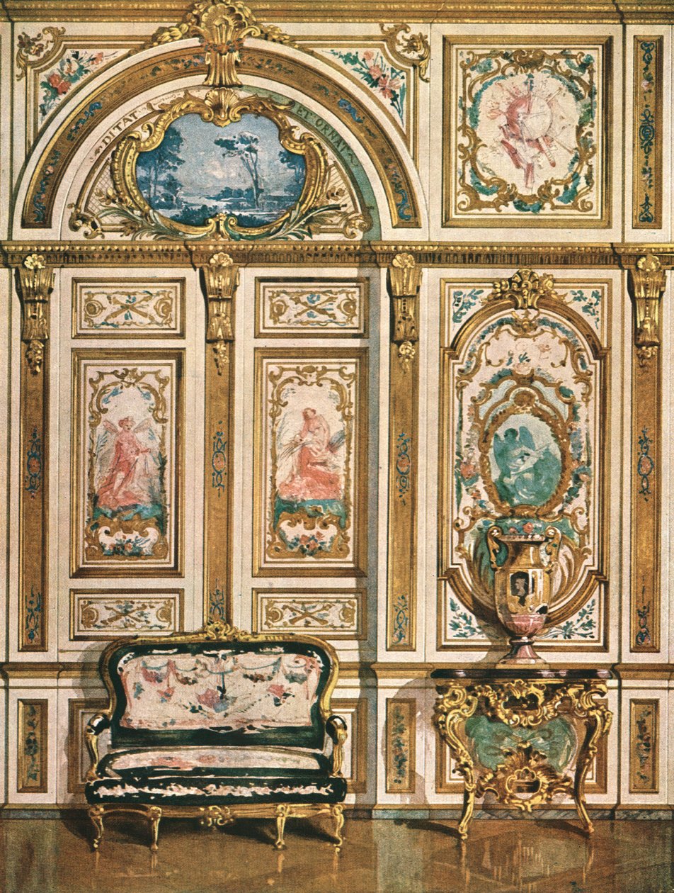 Wanddekoration im Schloss Fontainebleau, Frankreich, 1928 von Unbekannt
