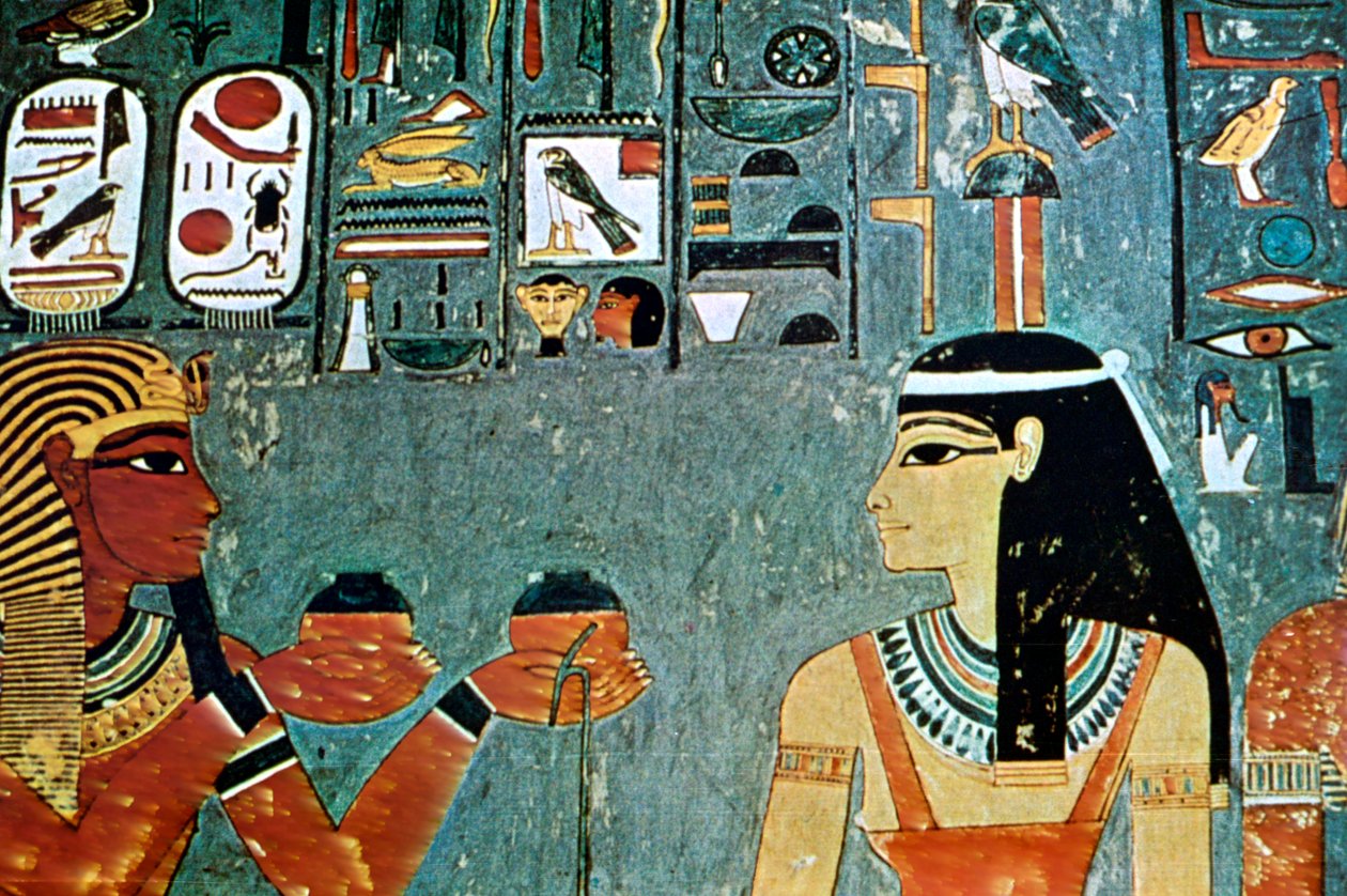 Wandmalerei aus den Gräbern der Adligen, Theben, Luxor, Ägypten von Unbekannt