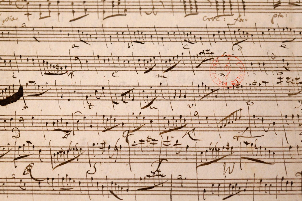 Musikpartitur, Wolfgang Amadeus Mozart, Paris, Frankreich von Unbekannt