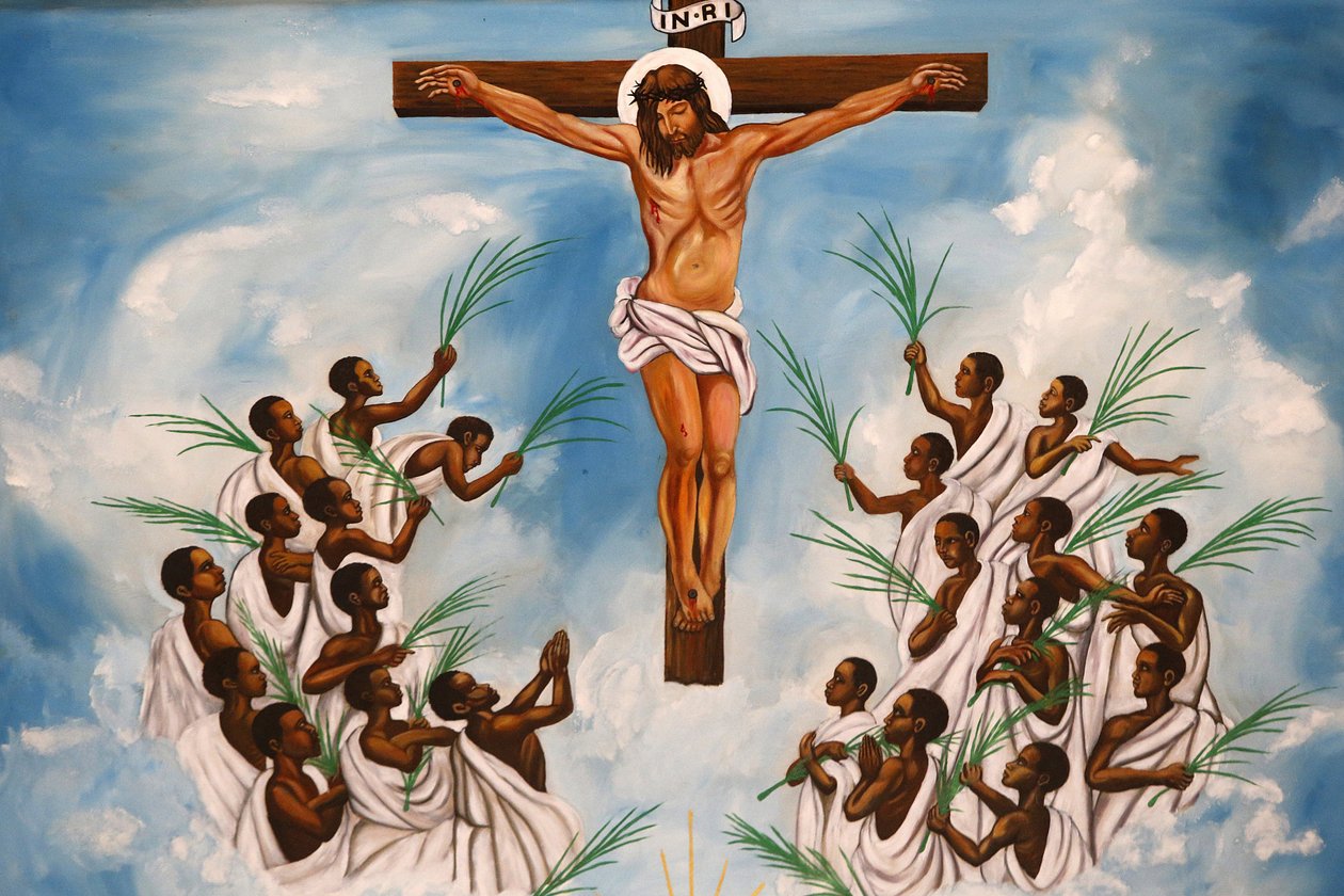 Namugongo-Katholische Märtyrerschrein, Kampala. Kirchenfresko, 20160217, Kampala, Uganda von Unbekannt