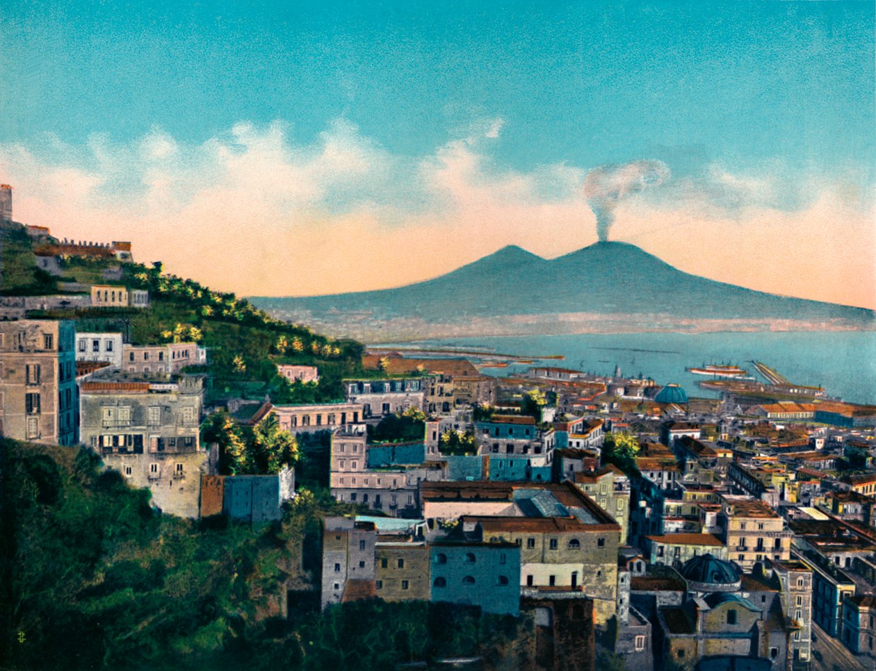 Neapel - Panorama von der Via Tasso, ca. 1900 von Unbekannt