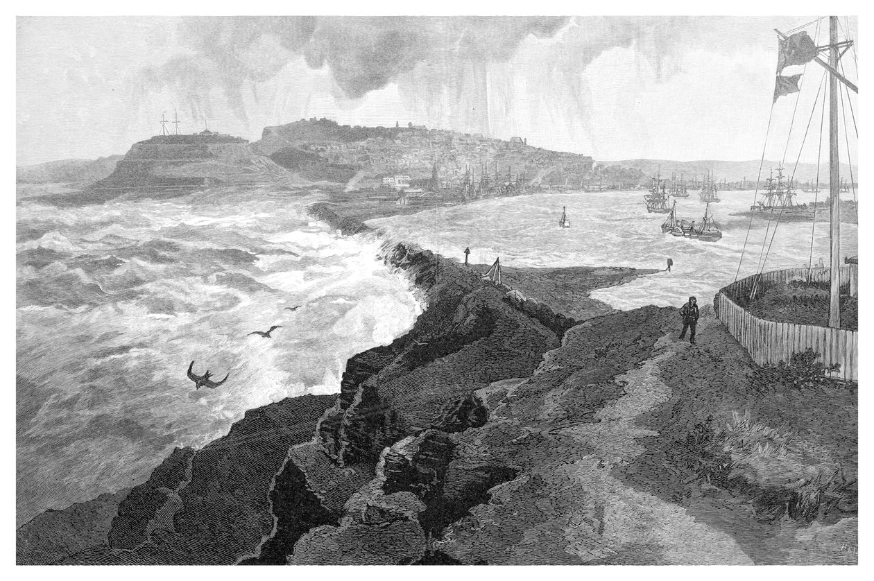 Newcastle, von Nobbys Head, New South Wales, Australien, 1886 von Unbekannt