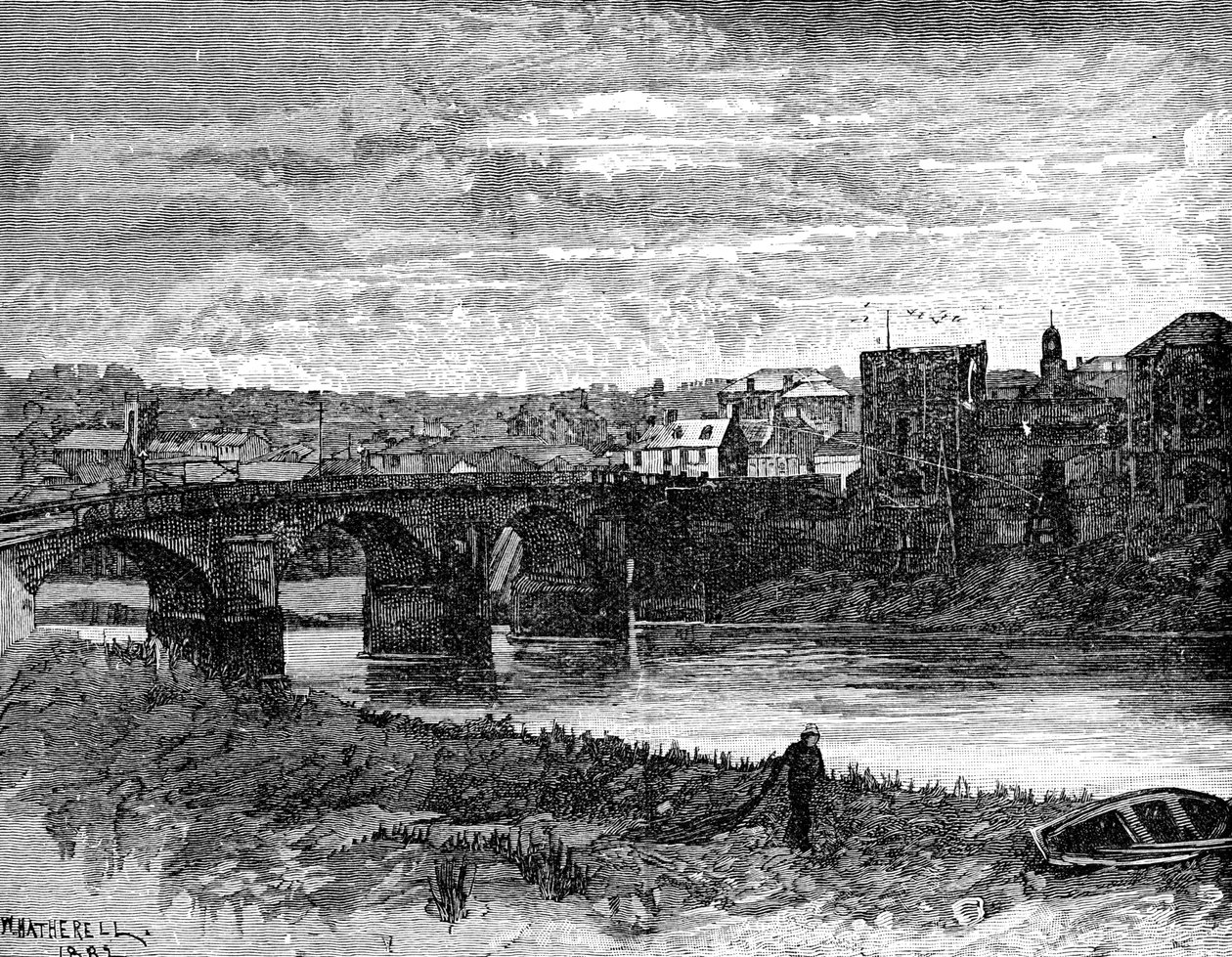 Newport Castle und Brücke, Newport, Wales, 1900 von Unbekannt