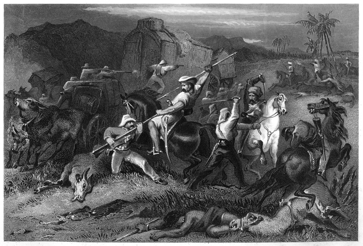 Nächtlicher Ausfall und Angriff auf Gepäckwagen, 1857, um 1860 von Unbekannt