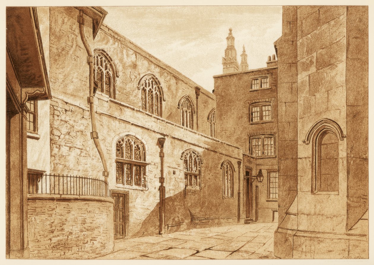 Nordseite der Guildhall Chapel, City of London von Unbekannt
