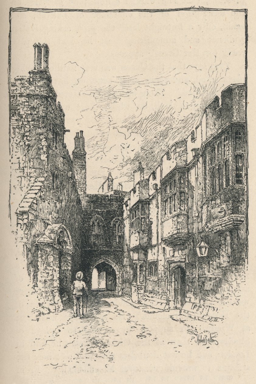 Nordtor und Bibliothek, vom King Johns Tower, 1895 von Unbekannt