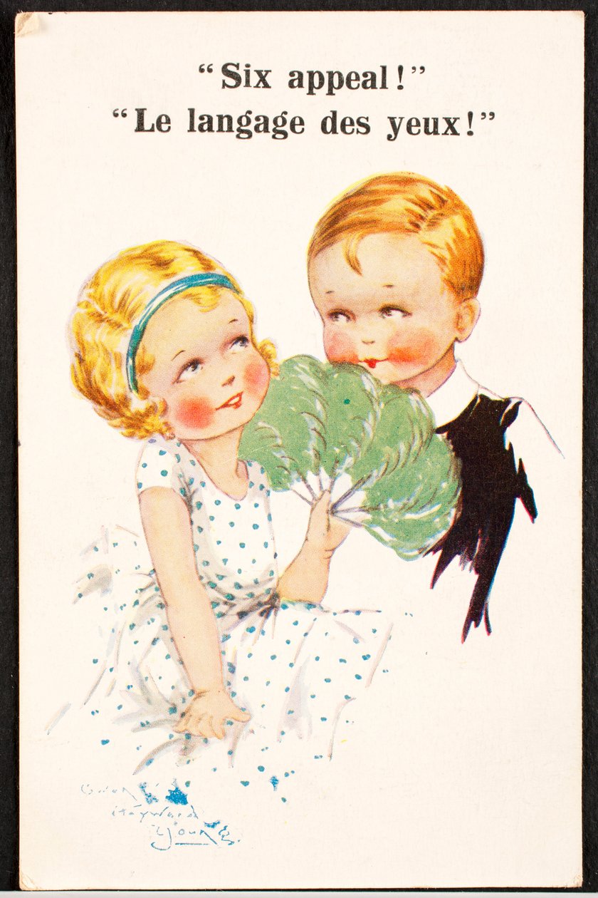 Alte Postkarte Augensprache Kinder von Unbekannt