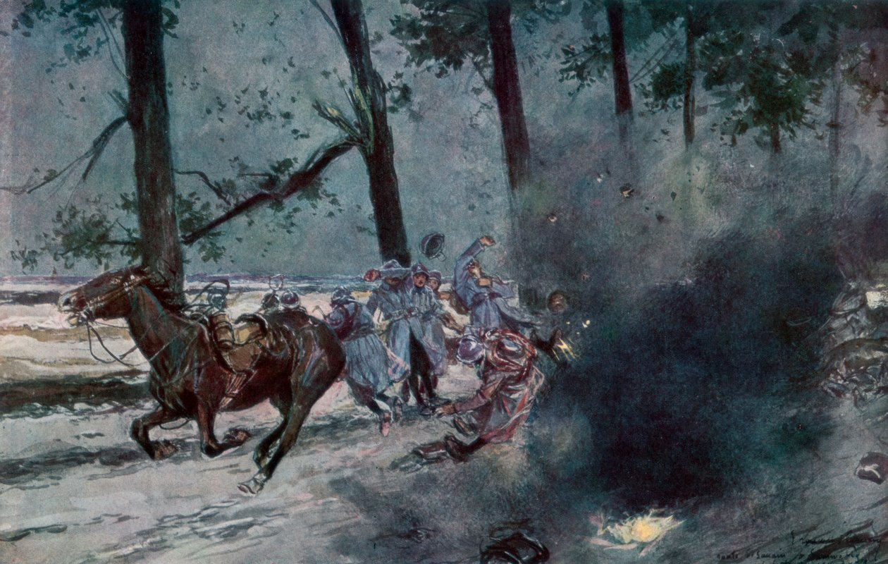 Auf dem Weg nach Souain, Sommepy, Frankreich, Erster Weltkrieg, 1915, 1929 von Unbekannt