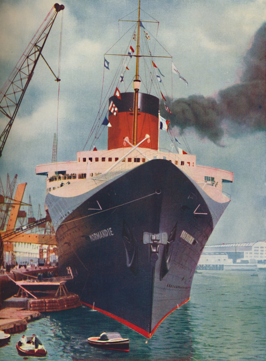 Eines der größten Schiffe der Welt. Der französische Liner Normandie, 1937 von Unbekannt