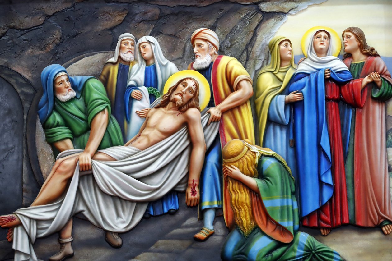 Unsere Liebe Frau von Fatima Kirche, Kreuzweg, Station 14, Jesus wird ins Grab gelegt, Ho-Chi-Minh-Stadt, Vietnam von Unbekannt