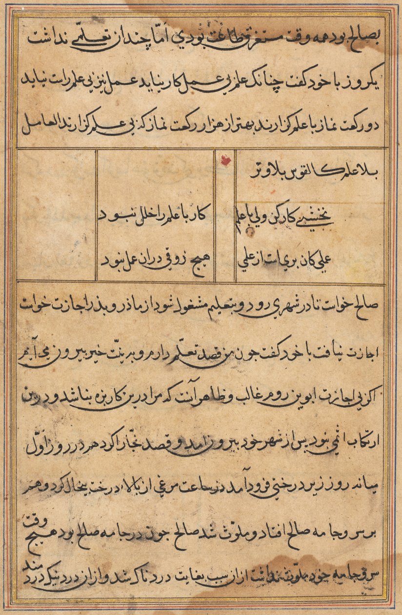 Seite aus den Geschichten eines Papageis Tuti-nama: Textseite, ca. 1560 von Unbekannt