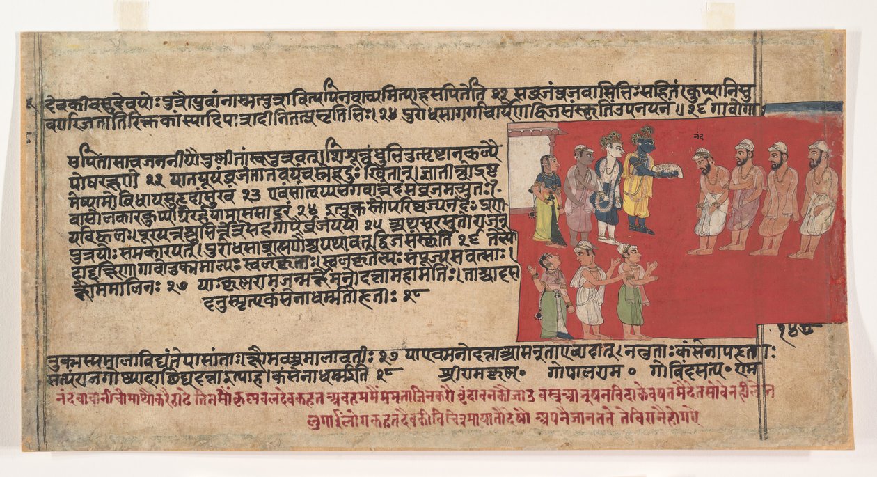 Seite aus einem verstreuten Bhagavata Purana: Alte Geschichten von Lord Vishnu, ca. 1630-50 von Unbekannt