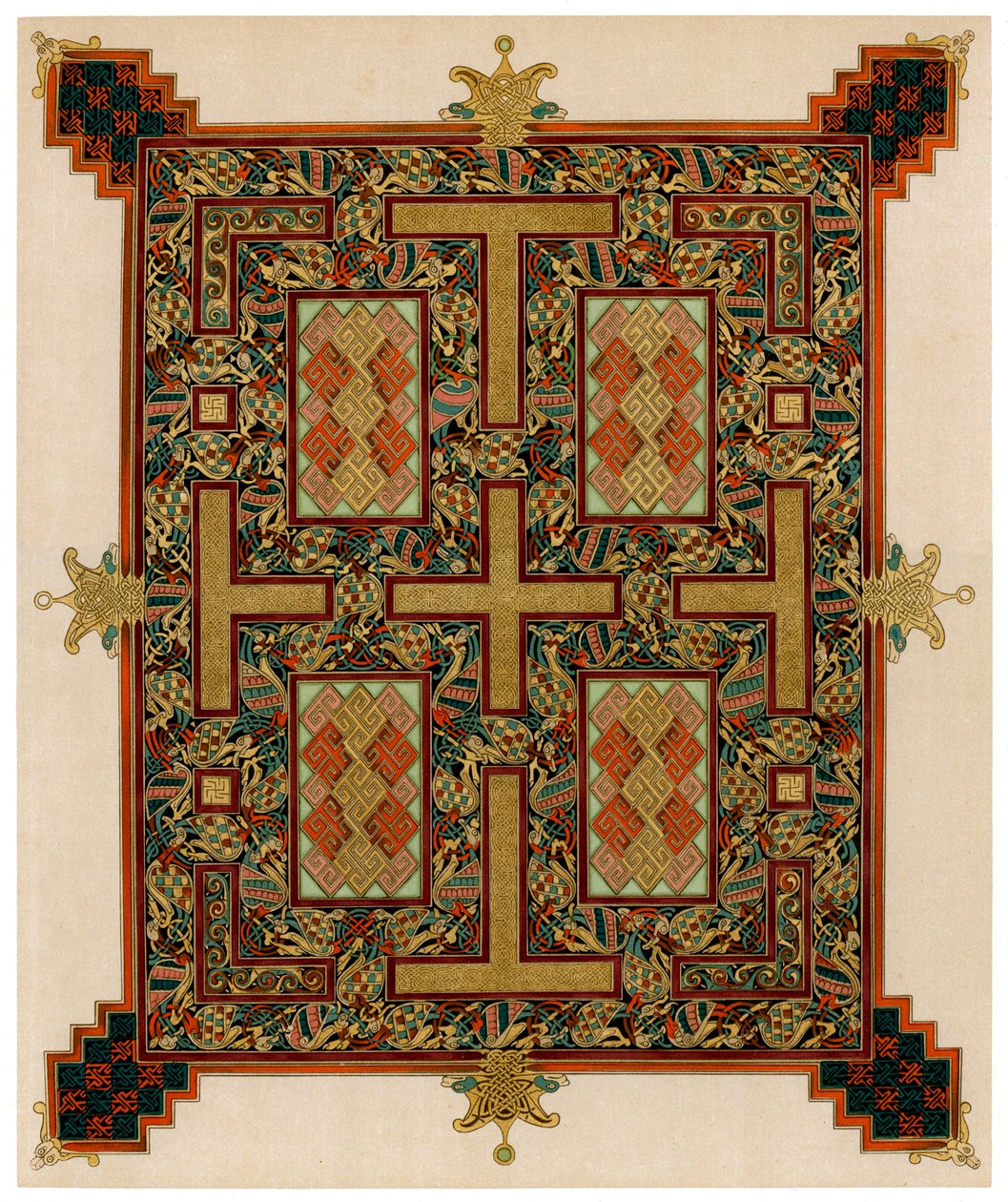 Seite aus den Lindisfarne-Evangelien, 710-721 n. Chr. von Unbekannt