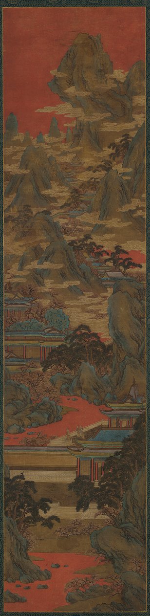 Palastdamen beobachten den Sonnenuntergang, Ming-Dynastie, 16.-17. Jahrhundert von Unbekannt
