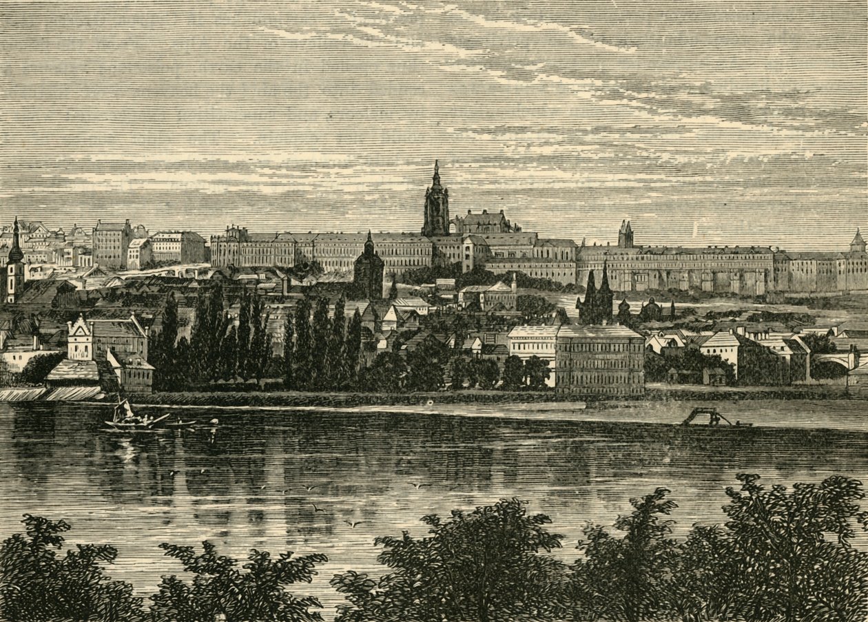 Palast der böhmischen Könige und Kathedrale von Hradschin, Prag, 1890 von Unbekannt