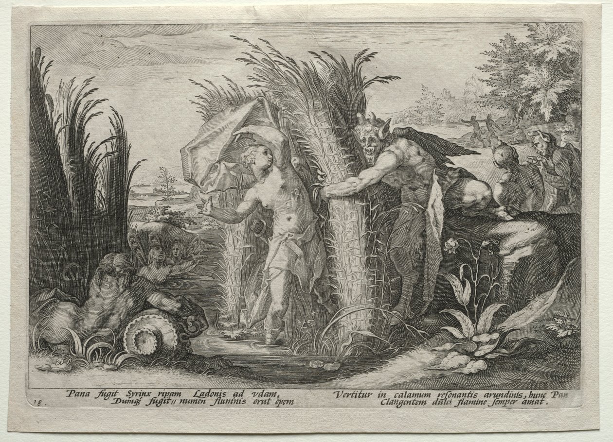 Pan verfolgt Syrinx, ca. 1589 von Unbekannt