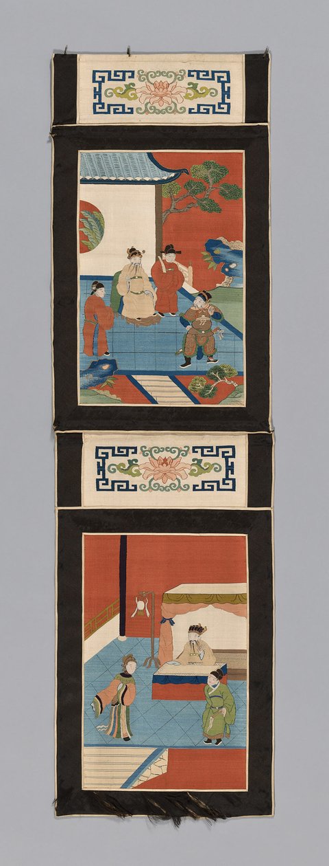 Paneel für einen Bildschirm, China, Qing-Dynastie 1644-1911, 1875-1900 von Unbekannt