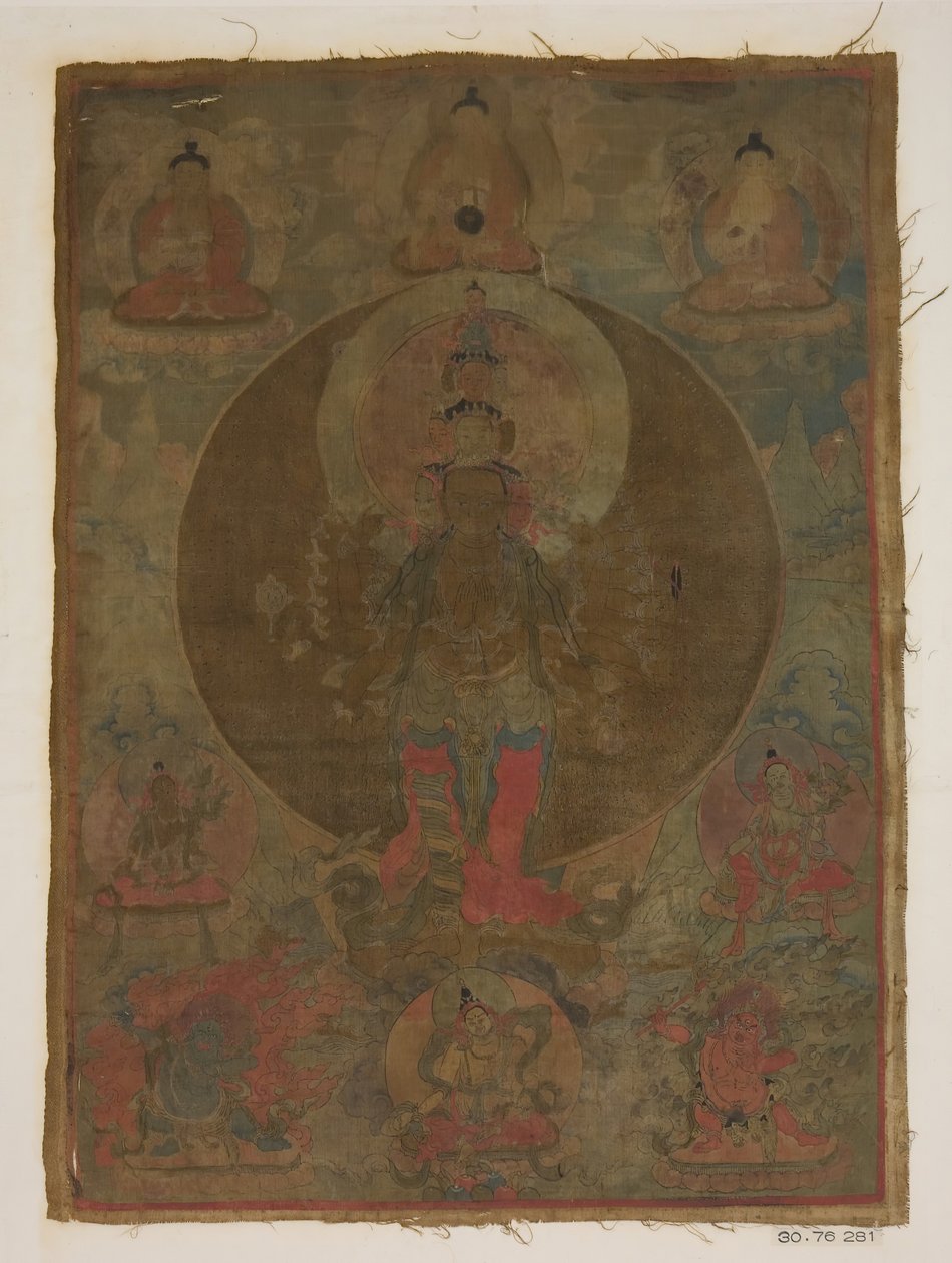 Tafel aus einem Gemälde von Guanyin mit tausend Armen, Datum unbekannt von Unbekannt