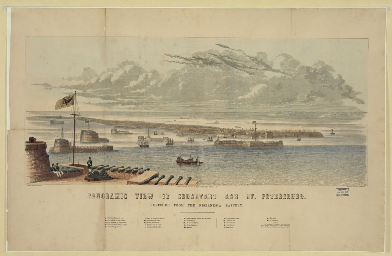 Panoramablick auf Kronstadt und St. Petersburg von Unbekannt