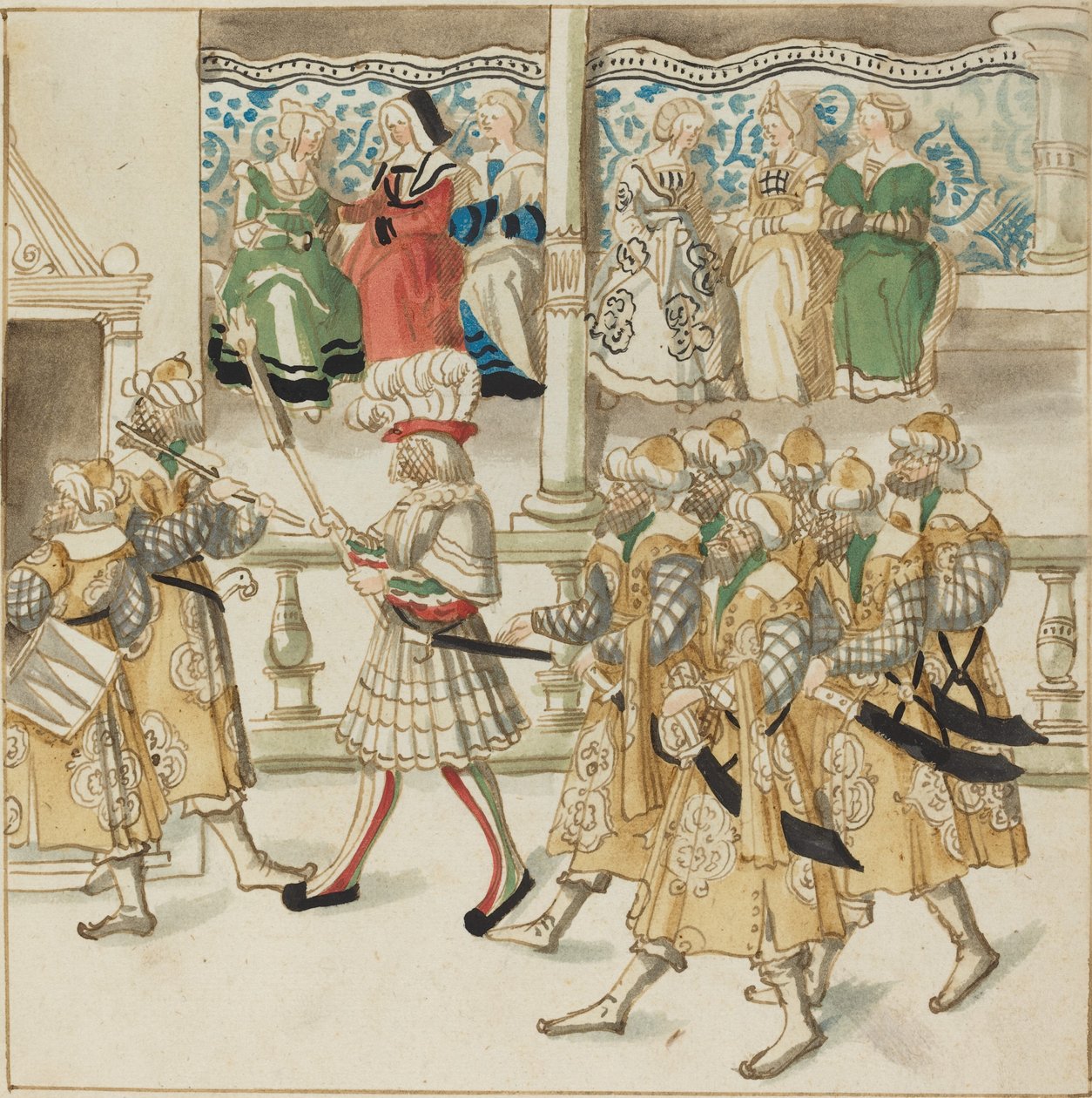 Parade von Rittern in orientalischen Kostümen, ca. 1515 von Unbekannt