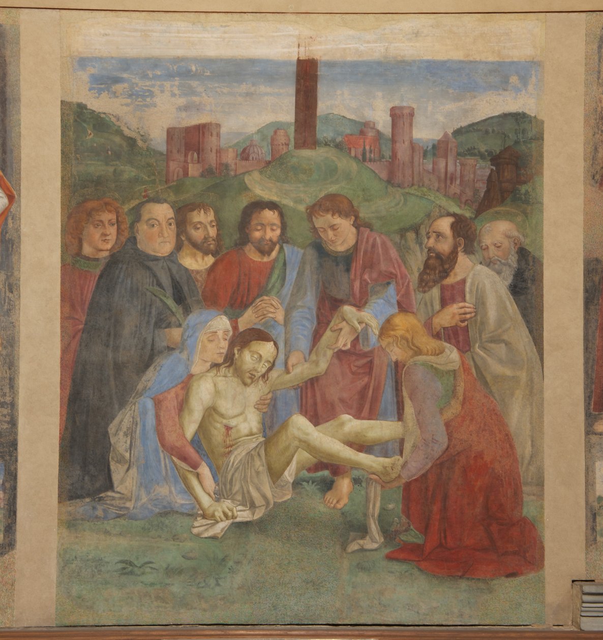 Pieta-Fresko in der Vespucci-Kapelle, Ognissanti, Florenz, Italien (Foto) von Unbekannt