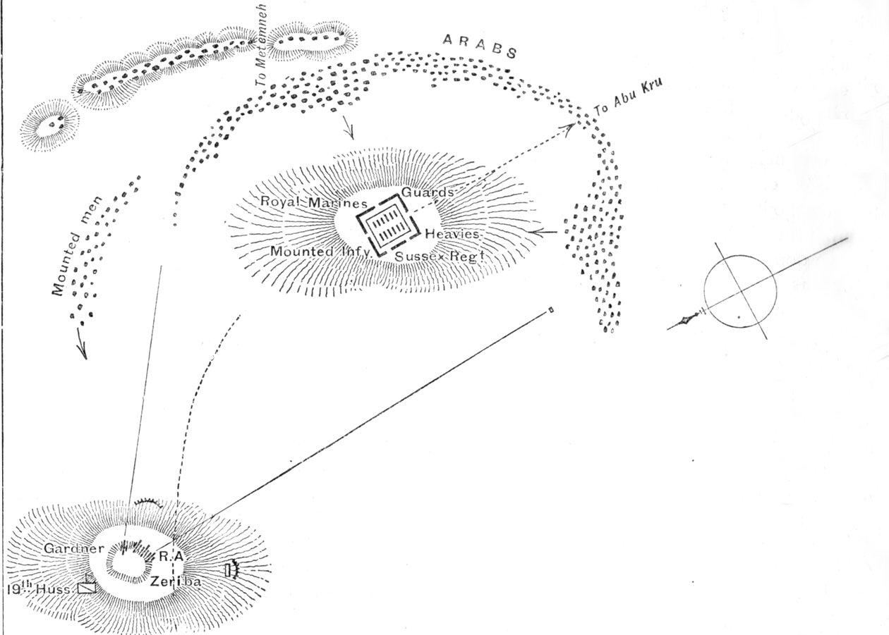 Plan der Schlacht von Abu Kru, 19. Januar 1885, ca. 1885 von Unbekannt