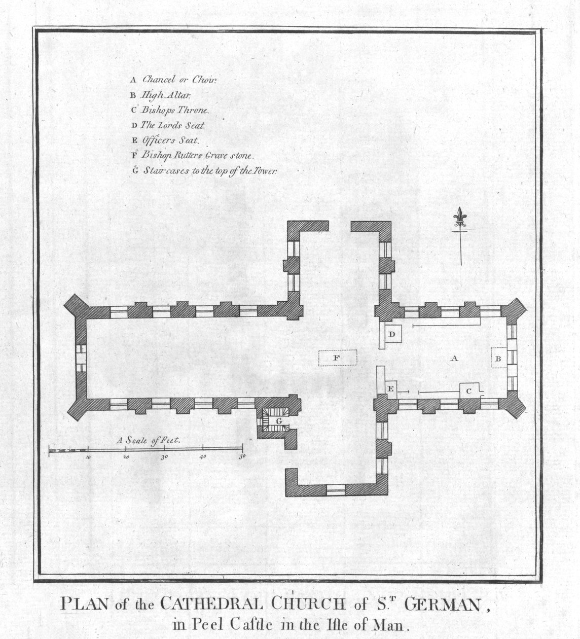 Plan der Kathedrale St. German, spätes 18. Jahrhundert von Unbekannt
