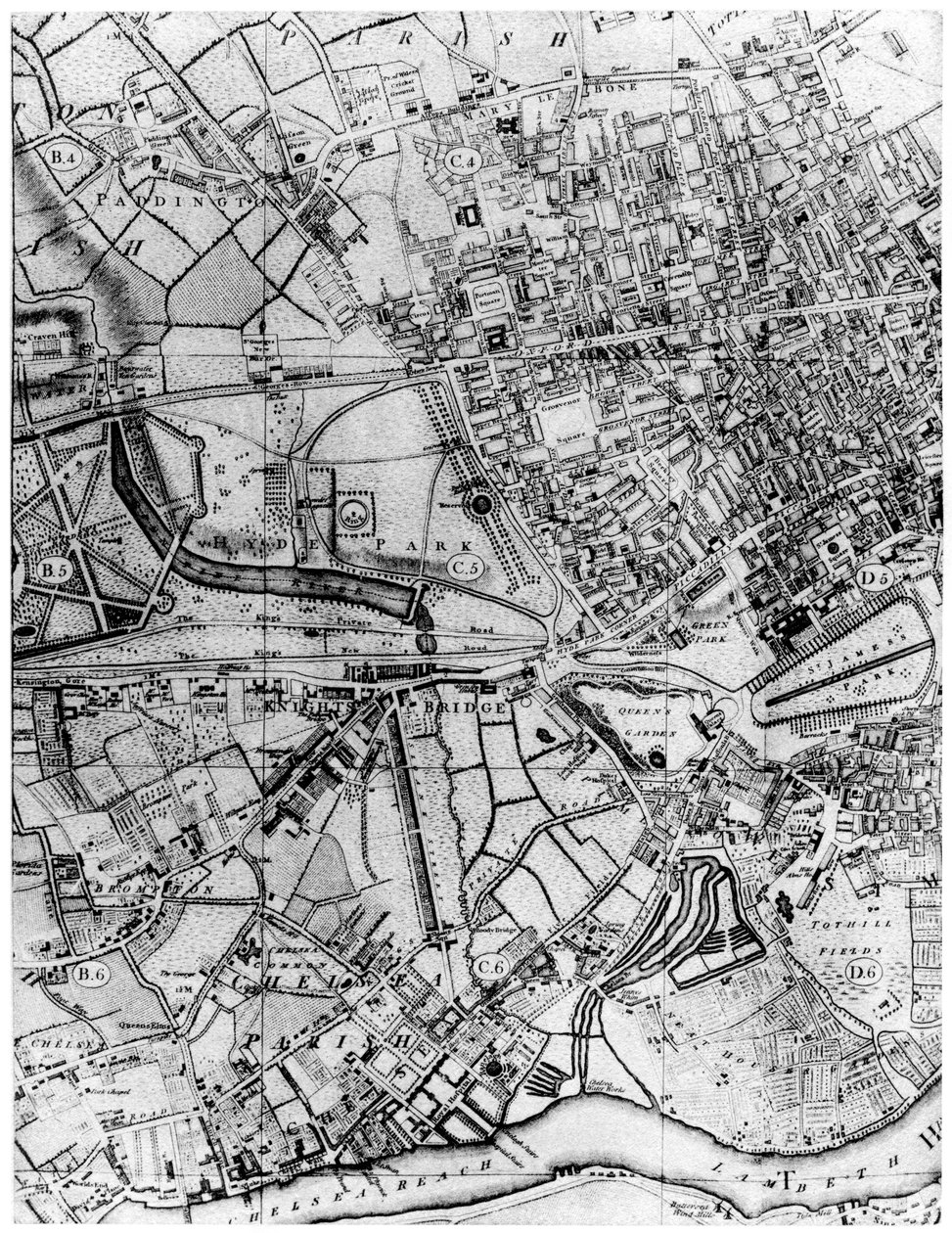 Plan der Pfarrei St. Georges, Hanover Square, London, 1907 von Unbekannt