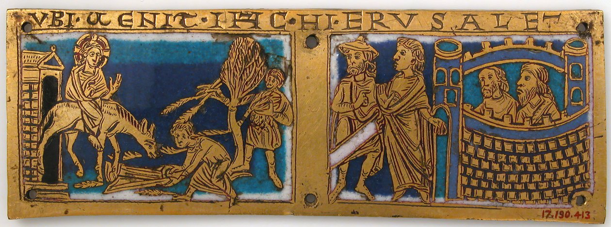 Plakette von einem tragbaren Altar mit Szenen aus dem Leben Jesu von Unbekannt