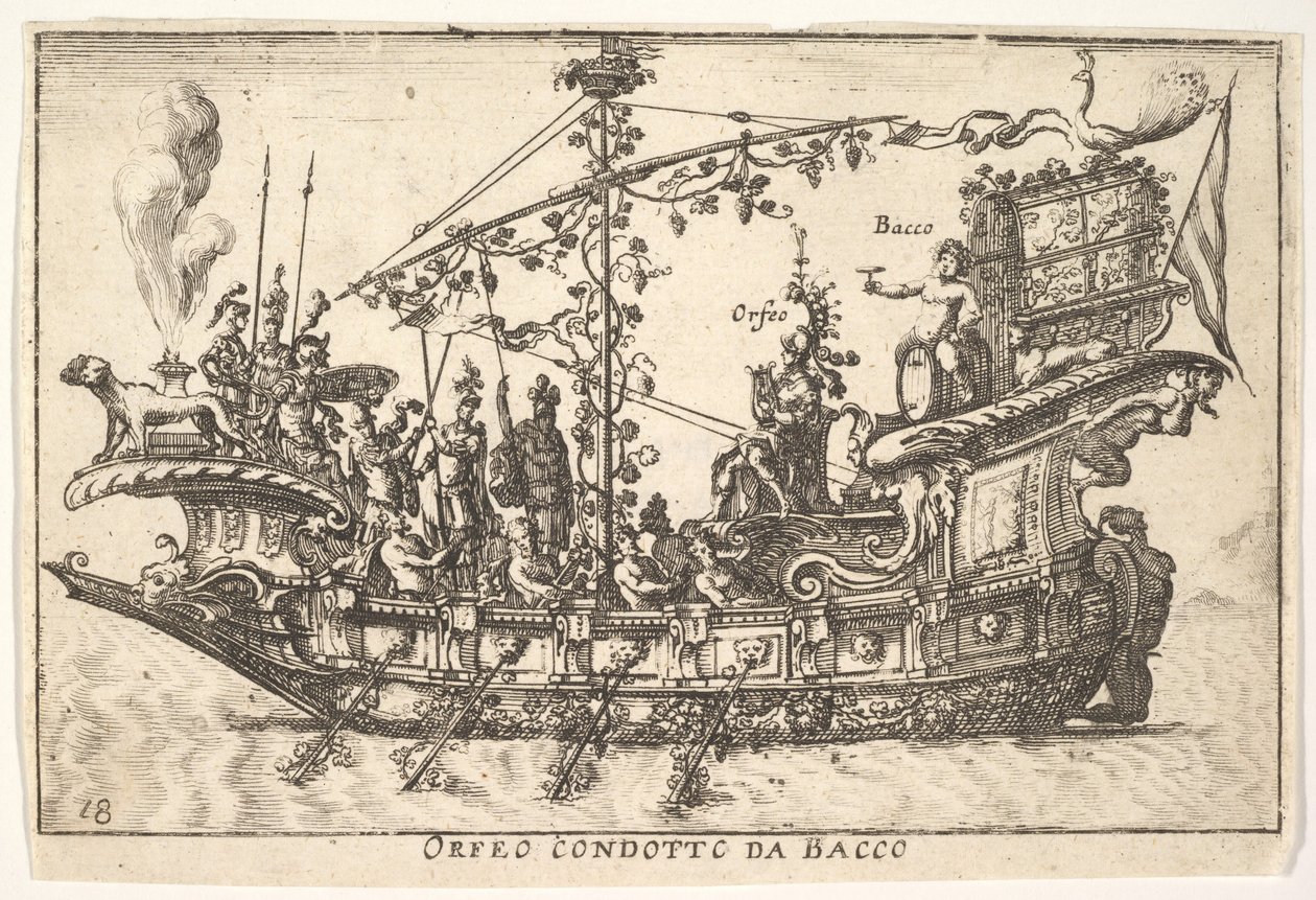 Orpheus geführt von Bacchus, aus der Serie Die prächtigen... von Unbekannt