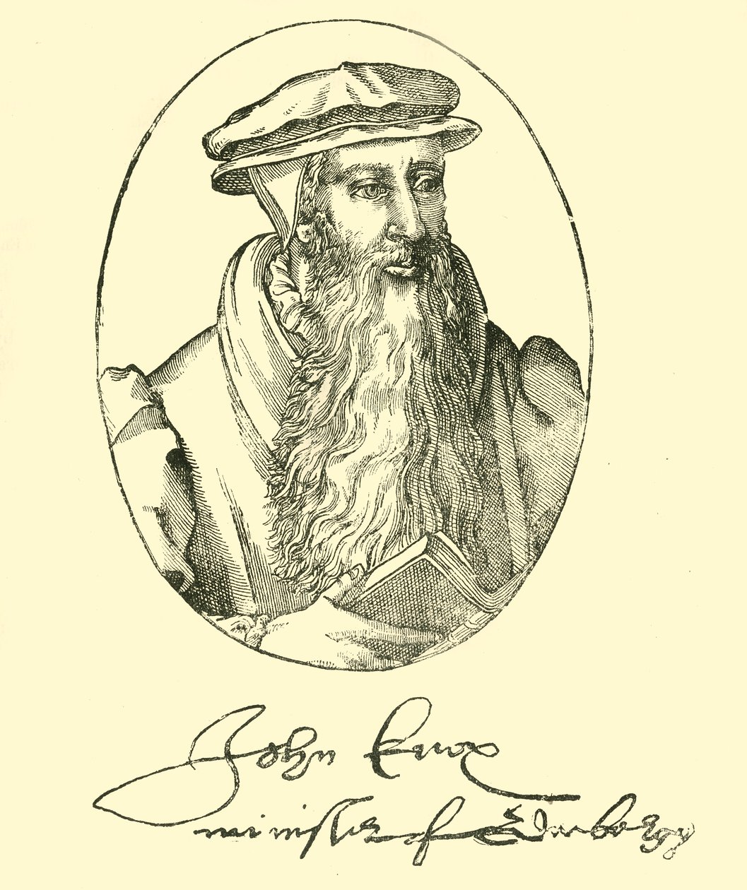 Porträt und Autogramm von John Knox, um 1550-1560, 1890 von Unbekannt