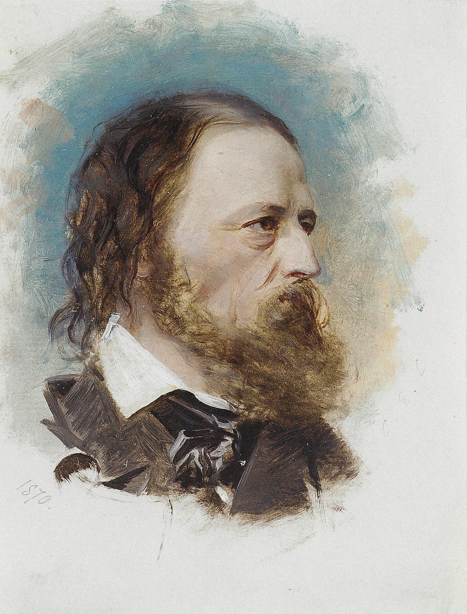 Porträt von Alfred, Lord Tennyson 1809-1892 von Unbekannt