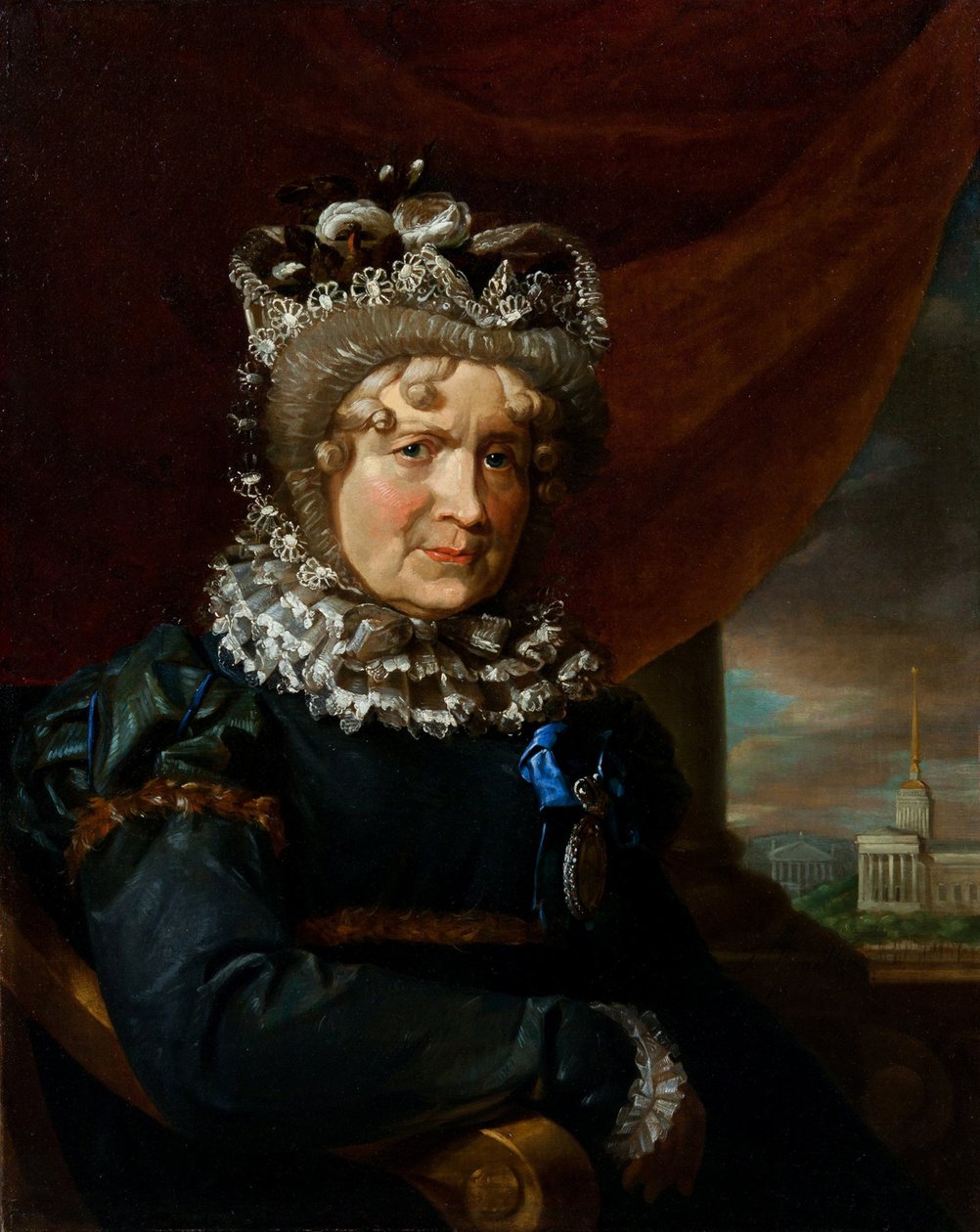 Porträt von Charlotte von Lieven, geborene von Gaugreben 1743-1828, 1831 von Unbekannt