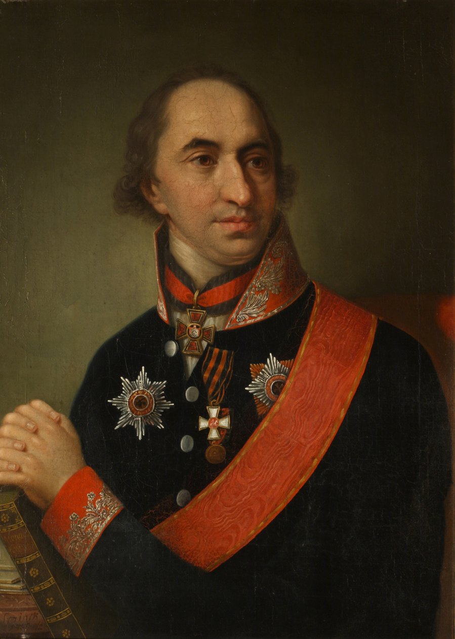 Porträt von Graf Alexander Semjonowitsch Chwostow 1753-1820, 1809 von Unbekannt