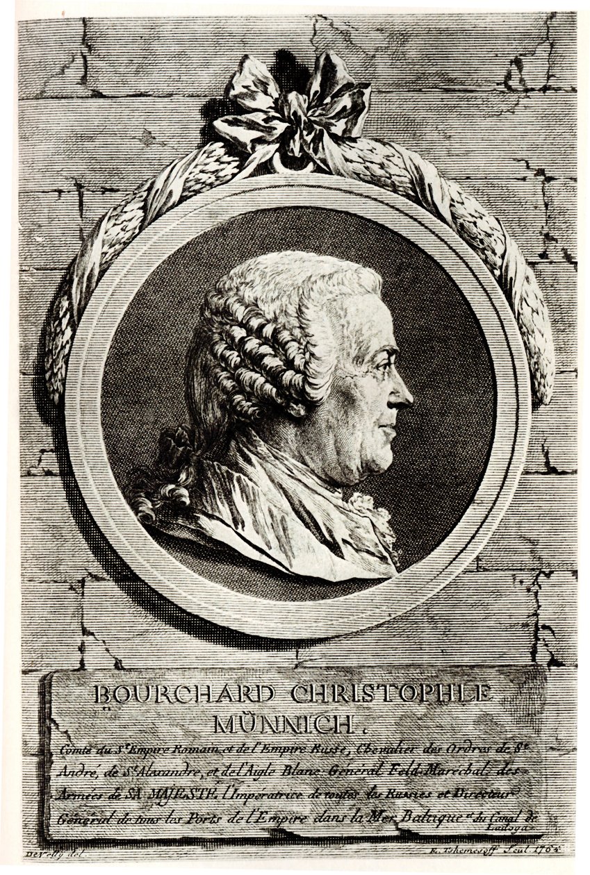 Porträt von Graf Burkhard Christoph von Münnich 1683-1767 von Unbekannt