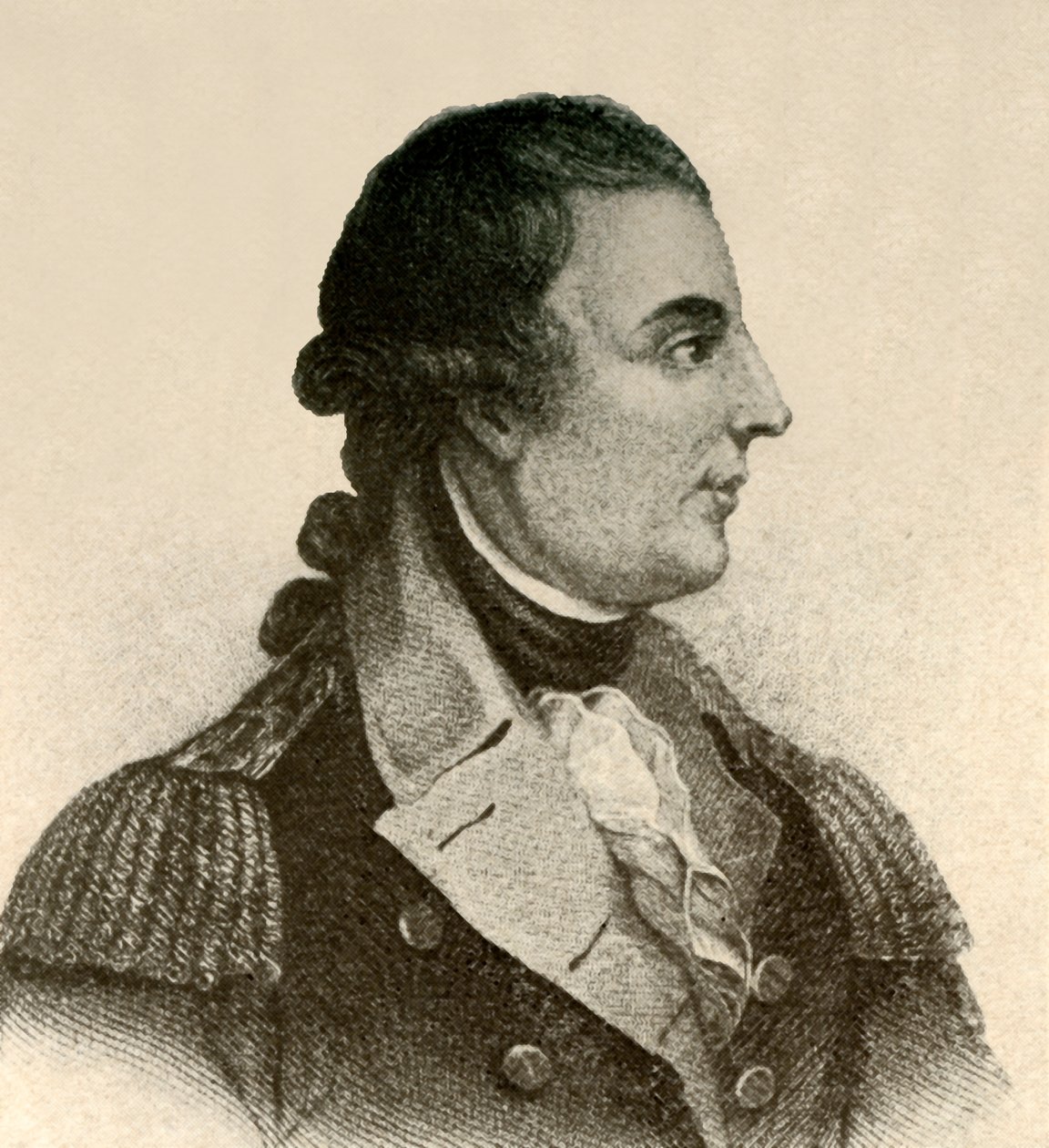 Porträt von General Montgomery, mit schwarzem Seidenhalstuch, Haar im Zopf von Unbekannt