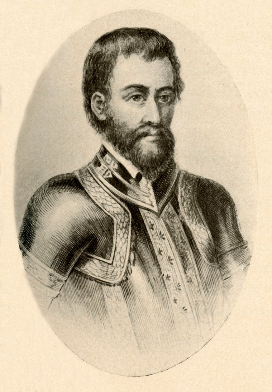 Porträt von Hernando De Soto, zeigt spanische Rüstung des 16. Jahrhunderts von Unbekannt