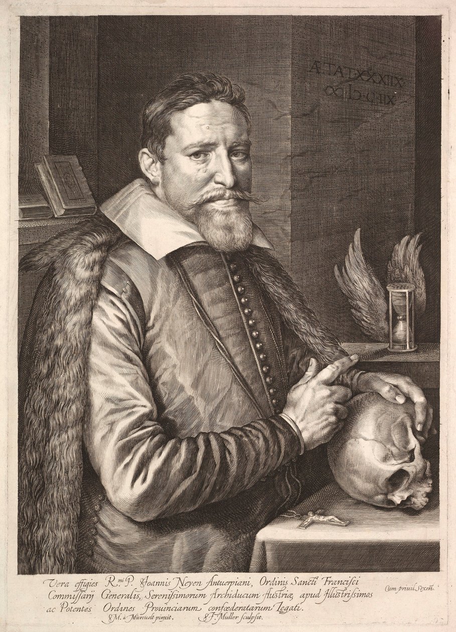 Porträt von Johannes Neyen, General des Franziskanerordens, Botschafter in Trier, 1608 von Unbekannt