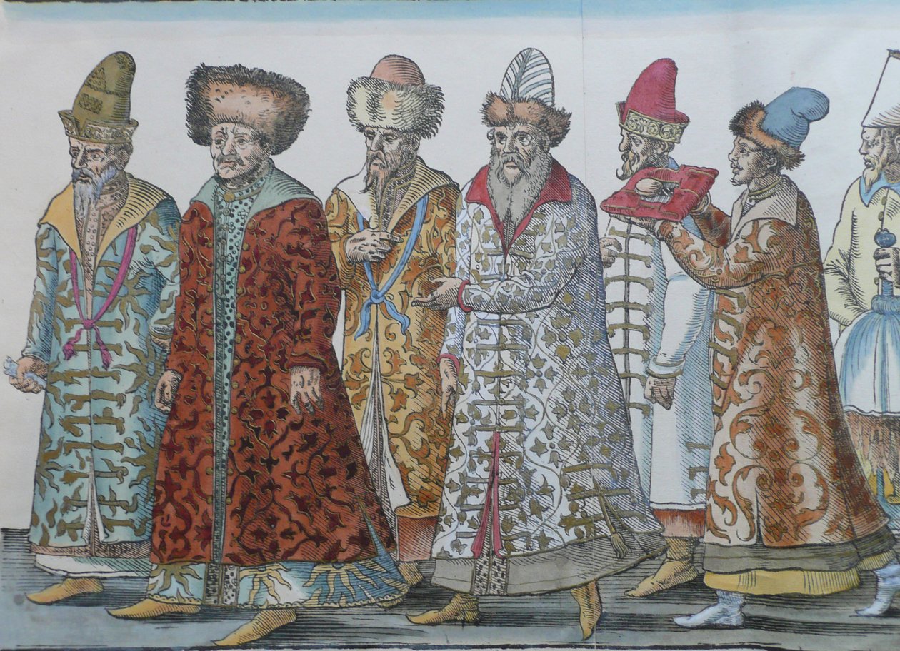 Porträt der Moskauer Monarchen Iwan III., Wassili III. Iwanowitsch, Iwan IV. von Russland und Gefolge von Unbekannt