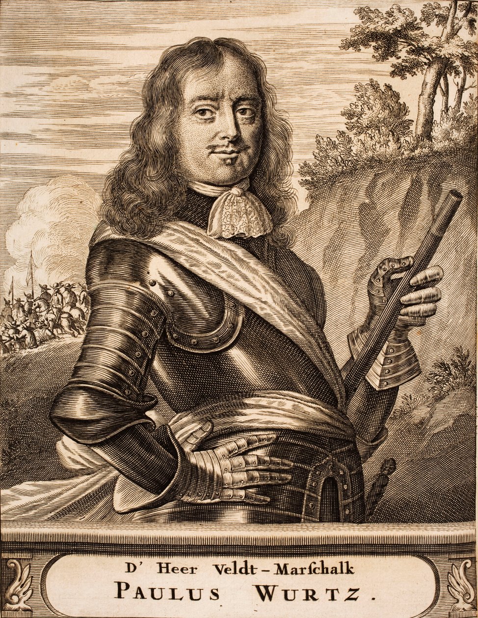 Porträt von Paul Würtz 1612-1676 aus: Schauplatz des Krieges, 1675 von Unbekannt